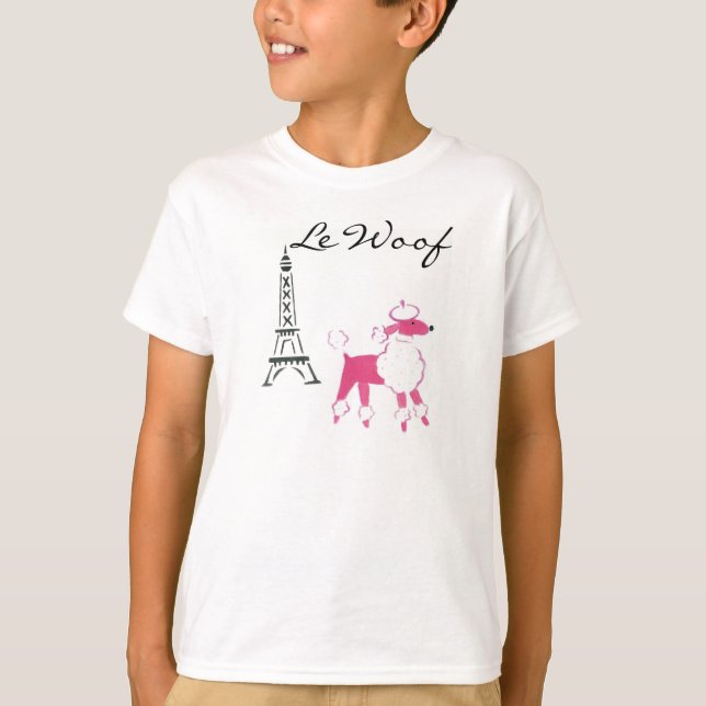 Camiseta Caniche de Le Woof Pink en París (Anverso)