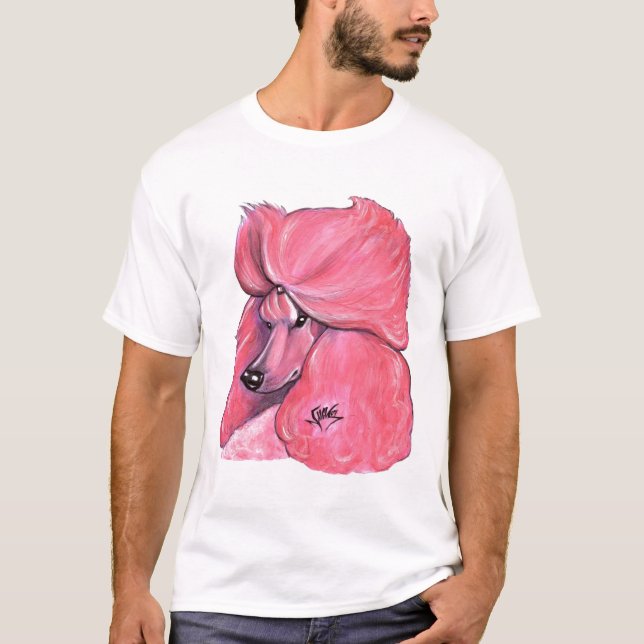 Camiseta Caniche estándar rosado (Anverso)