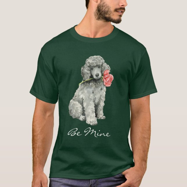 Camiseta Caniche estándar subió tarjeta del día de San (Anverso)