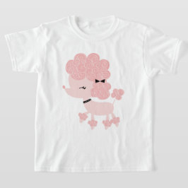 Camiseta Caniche Francés de Dibujos Animados Rosa
