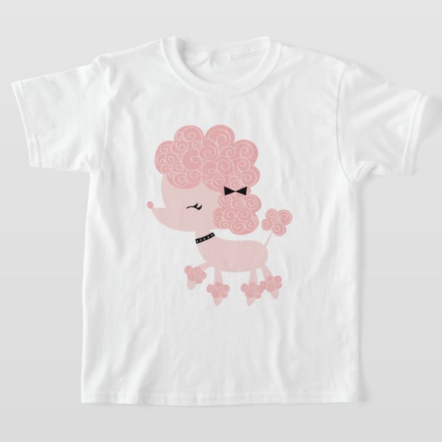Camiseta Caniche Francés de Dibujos Animados Rosa (Distribución)