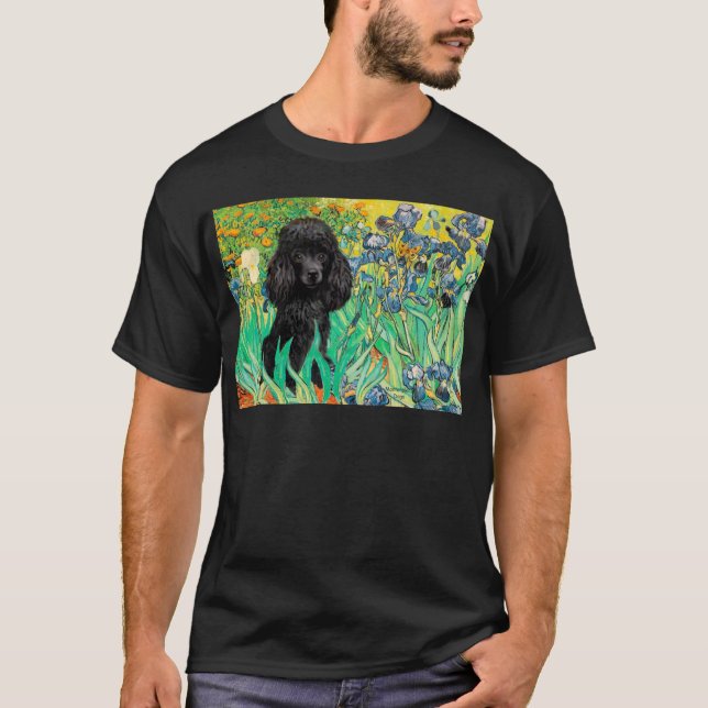 Camiseta Caniche (negro 1) - Lirios (Anverso)