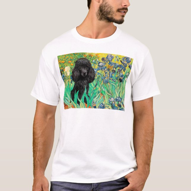 Camiseta Caniche (negro 1) - Lirios (Anverso)