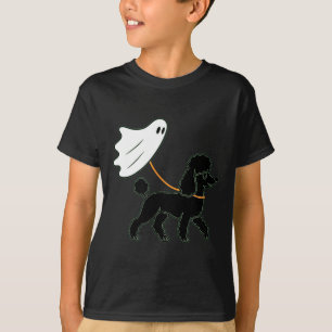Camiseta Caniche Negro Fantasma Volador - Mamá Papá Perro
