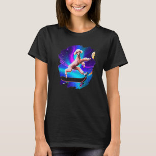 Camiseta Caniche Patinando en el Espacio Exterior Retro Vin