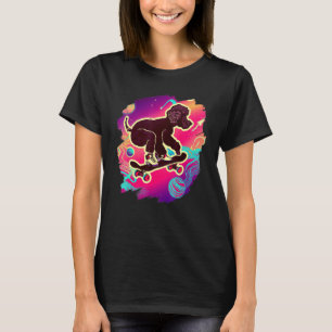 Camiseta Caniche Patinando en el Espacio Exterior Retro Vin