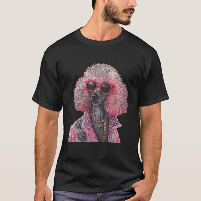 Camiseta Caniche Retro Chic con Gafas de Sol sin Esfuerzo (Anverso)