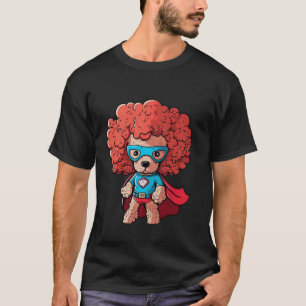 Camiseta Caniche Superhéroe Capa Roja Perro Super Héroe