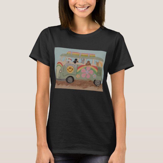 Camiseta Caniches en Furgoneta Hippie (Anverso)