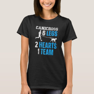 Camiseta Canicross 6 Piernas 2 Corazones 1 Perro de equipo
