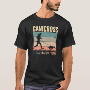 Camiseta Canicross 6 Piernas 2 Corazones 1 Perro de equipo 
