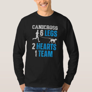 Camiseta Canicross 6 Piernas 2 Corazones 1 Perro de equipo