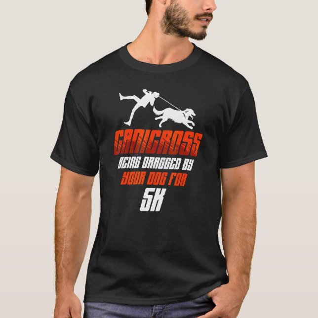 Camiseta Canicross Arrastrado Por Perro De 5.000 Corriendo  (Anverso)