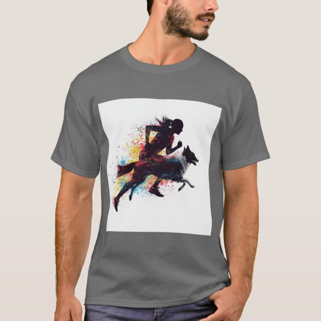 Camiseta Canicross Runner Dog Silhouette Fusion Dynamic Spo (Anverso)