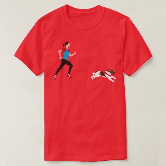 Camiseta Canicross Woman y Springer Spaniel (Diseño del anverso)