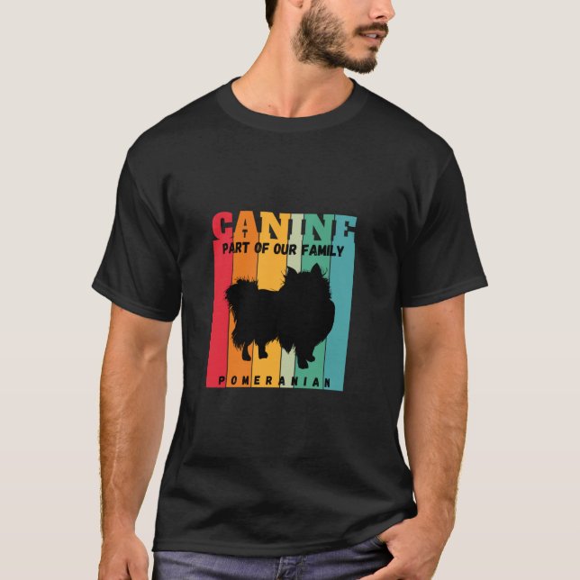 Camiseta Canina de perro de Pomerania Parte de nuestra fami (Anverso)