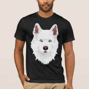 Camiseta Canina Husky Siberiana Blanca - Perro de Nieve Bla