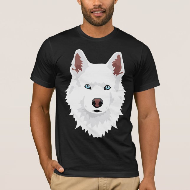 Camiseta Canina Husky Siberiana Blanca - Perro de Nieve Bla (Anverso)