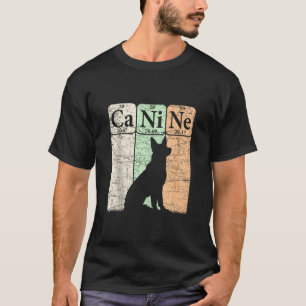 Camiseta Canine Dog Elementos Periódicos De Mesa Pastel Amo