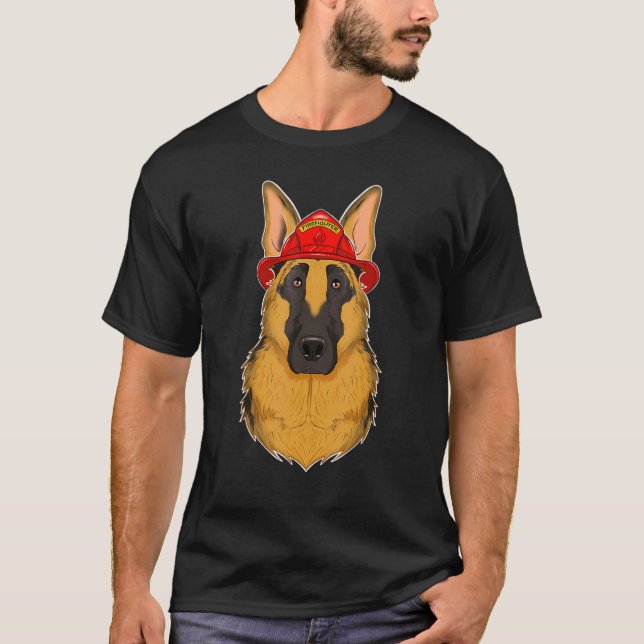 Camiseta Canine Handler I Fireman Dog I Firefighter Alemán (Anverso)