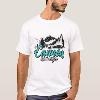 Camiseta Cannon Beach Oregon Costa Montañosa Vintage
