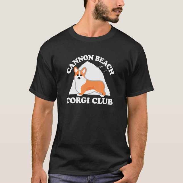 Camiseta Cannon Beach Oregon Haystack Rock Club de Corgi (Anverso)