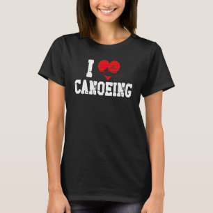 Camiseta Canoa Canoeing Heart Vintage I Love Canoeing