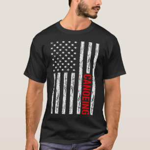 Camiseta Canoa de canoa con bandera de Estados Unidos