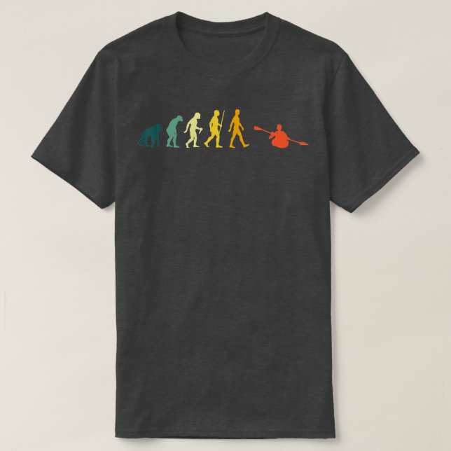 Camiseta Canoa de desarrollo de canoa retro de la evolución (Diseño del anverso)