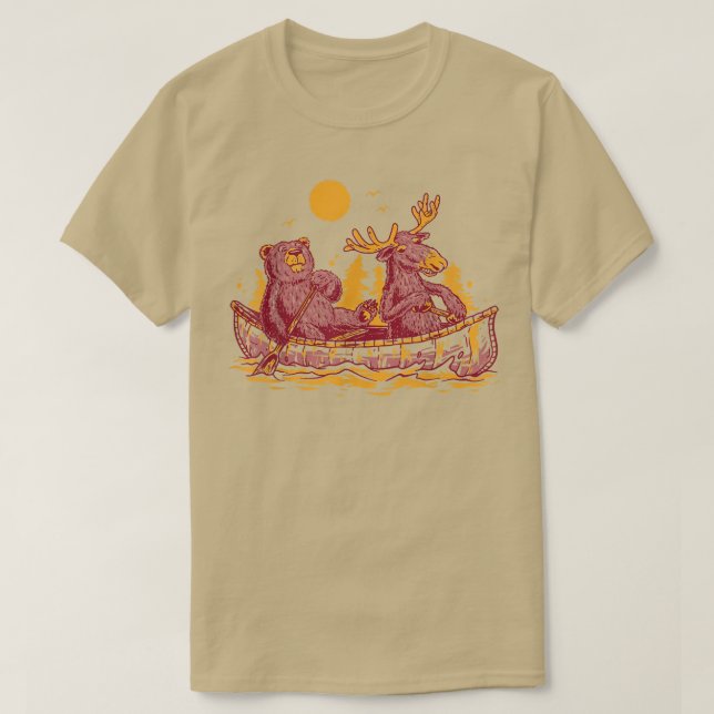Camiseta Canoa de oso de bosque de alce natural (Diseño del anverso)