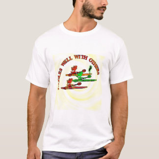 Camiseta Canoa del kajak - paletas bien con otras