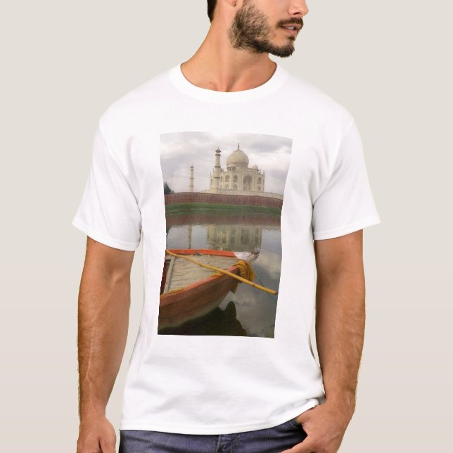Camiseta Canoa en el agua con Taj Mahal, Agra, India (Anverso)