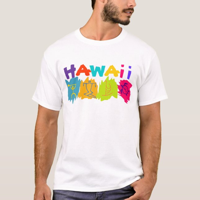 Camiseta canoa honu de surfista hawaii petroglifo - Persona (Anverso)