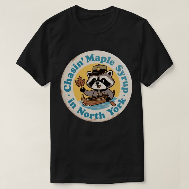 Camiseta Canoa Mapache Retro North York (Diseño del anverso)