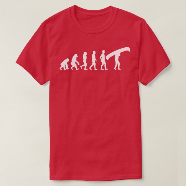 Camiseta Canoistas canoteando sobre la evolución de canoa (Diseño del anverso)