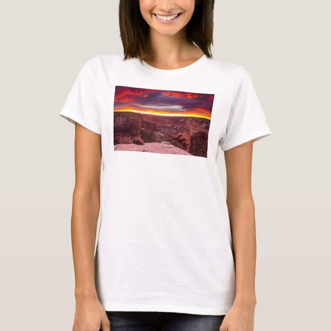 Camiseta Cañón de Chelly, puesta de sol, Arizona (Anverso)