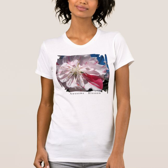 Camiseta Cañón de flores de cerezo blanco (Anverso)