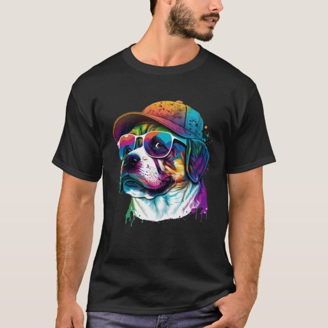 Camiseta Cañón de perro Abstracto Splatter (Anverso)