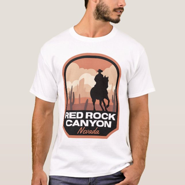 Camiseta Cañón de rock rojo Nevada Cowboy (Anverso)