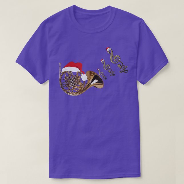 Camiseta Cañón francés Música Shirt Santa Hat Navidades Mús (Diseño del anverso)