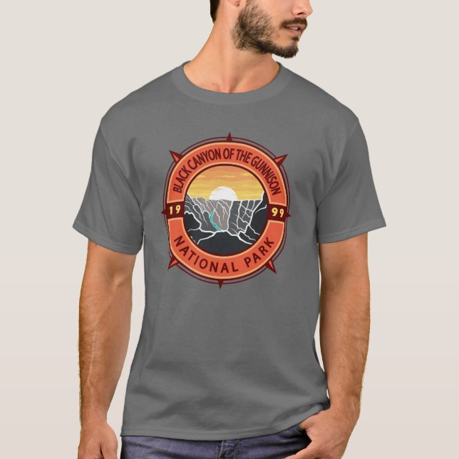 Camiseta Cañón Negro De La Brújula Del Parque Nacional Gunn (Anverso)