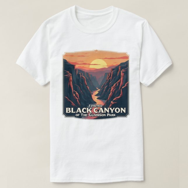 Camiseta Cañón negro del parque nacional de Gunnison (Diseño del anverso)