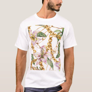 Camiseta Cañones de oro y lirios reales: Elegancia acuarela