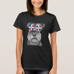Camiseta Cañones de sol de la bandera dominicana del perro 