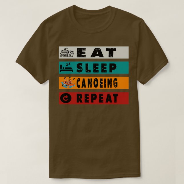 Camiseta Cañones para dormir repetidamente canoa divertida (Diseño del anverso)