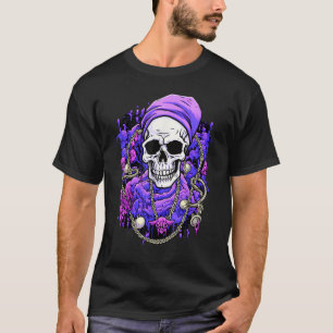 Camiseta Cañones rebeldes Funky Skull con Edgy Chain Acance