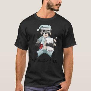 Camiseta Cansada Raccoon Lazy La Lucha Está Realmente Condu