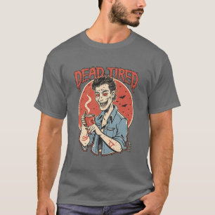 Camiseta cansada y muerta de Halloween