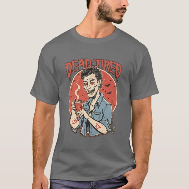 Camiseta cansada y muerta de Halloween (Anverso)