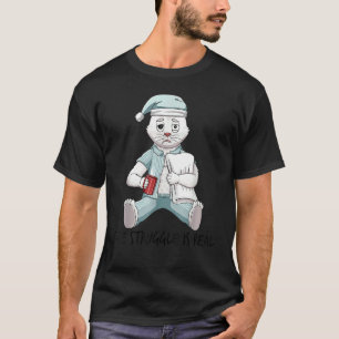 Camiseta Cansado Gato Perezoso Blanco La Lucha Se Está Conv